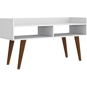 Rack para TV até 42" Polegadas 2 Nichos Movelbento Branco 120cm