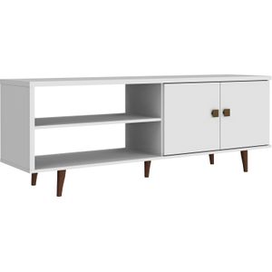Rack para TV até 60" Polegadas 2 Portas 2 Nichos Movelbento Branco 160cm
