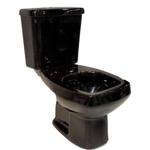 Vaso Sanitário com Caixa Acoplada Luzarte Anturius com Acessórios de Instalação Acionamento Simples Preto 6 Litros