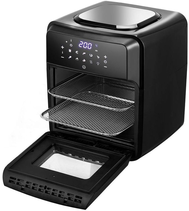 FRITADEIRA-ELETRICA---AIR-FRYER-OVEN-12L-DIGITAL-PREMIUM-EOS-INOX-EAF12I-PRETO-220V
