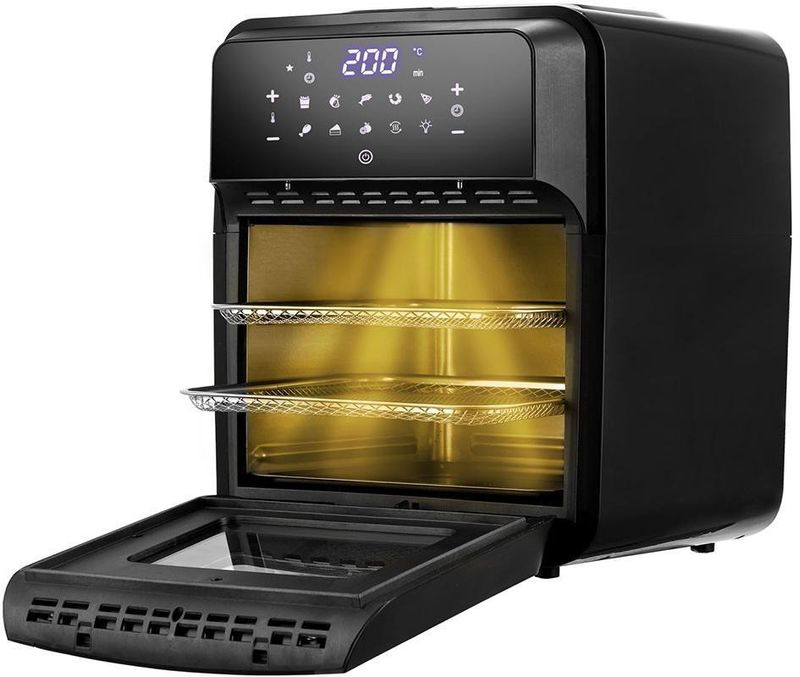 FRITADEIRA-ELETRICA---AIR-FRYER-OVEN-12L-DIGITAL-PREMIUM-EOS-INOX-EAF12I-PRETO-220V