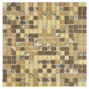 Pastilha Glass de Vidro e Pedra Mosaic Glass Stones Mostarda 30X30Cm 8MM
