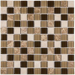 Pastilha de Vidro Glass Mosaic Matisse MT702 29X29 Marrom Escuro