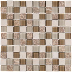 Pastilha de Vidro Glass Mosaic Matisse MT705 29X29 Marrom Claro