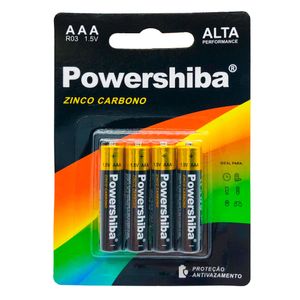 Pilha Alcalina AAA 12 unidades Powershiba