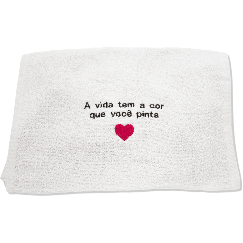 Toalha para Manicure Bordada com Frase Mais Curtidas - 28x45cm