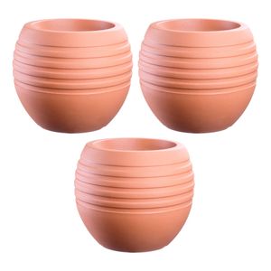 Kit 3 Vasos Canela Terracota 29cm Terrano
