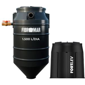 Kit Fossa Séptica Biodigestor 1.500L/dia Fibromar e Leito de Secagem Fortlev
