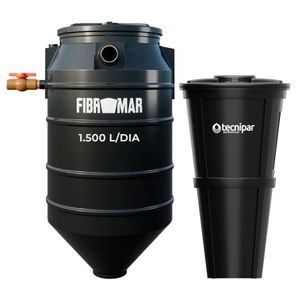 Kit Fossa Séptica Biodigestor 1.500L/dia Fibromar e Leito de Secagem Tecnipar