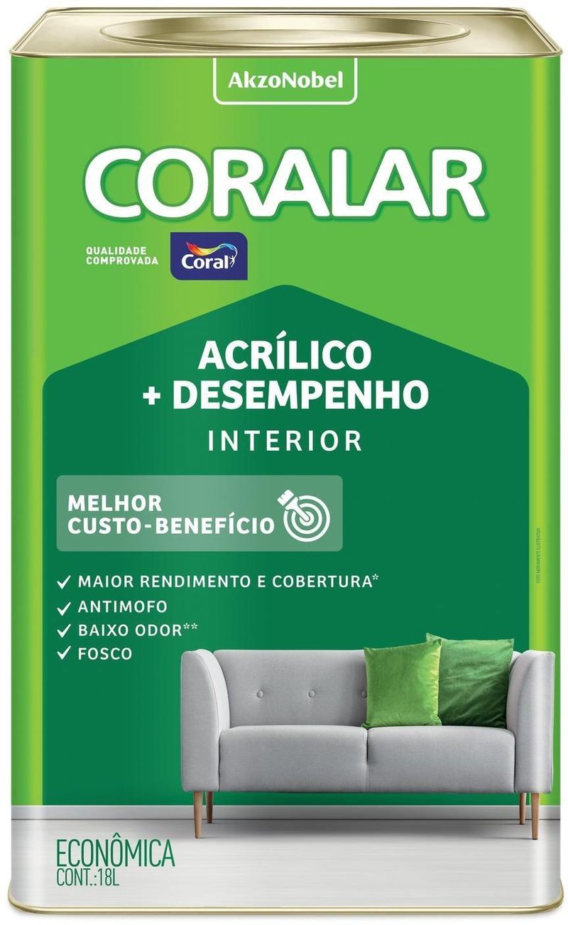 Tinta-Acrilica-Coralar-Verde-Limao-Fosco-18L