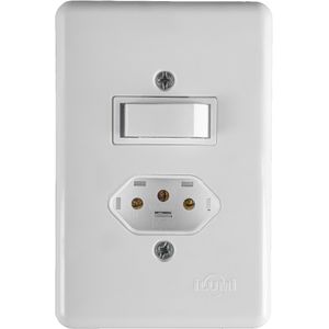 Interruptor Simples Ilumi 2 Polos e 1 Tomada 20A Stylus 20201