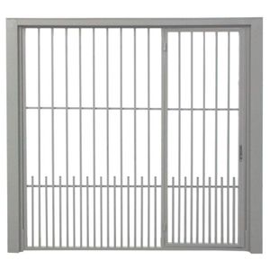 Portão de Aço Maxiaço 864 240x220cm Contrapeso Grade Tubo Direita