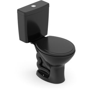 Vaso Sanitário com Caixa Acoplada Celite Saveiro Ecoflush AcionamentoDuplo Preto 3/6 Litros