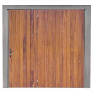 Portão de Aço Maxiaço 630LE 240x220cm Lambri Cedrinho Amazonas com Porta Esquerda