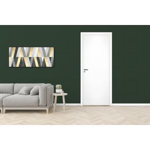 Porta de Madeira Pinus Montada Pinhal 1174 M12 85x213cm Marco Regulável 12 a 16cm Direita Branco UV