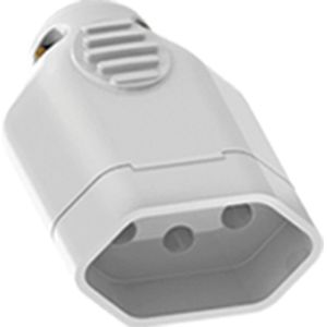 Plug Fêmea Ilumi 2 Polos e 1 Tomada 10A 250V Branco