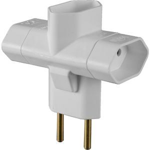 Te Elétrico Ilumi 3 Saidas Tipo T 2 Polos 10A 250V Branco