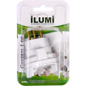Plug Adaptador Elétrico Elétrico 2 Polos e 1 Tomada 10A 250V Branco