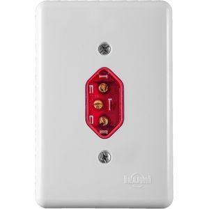 Tomada Ilumi 20142 2 Polos e 1 Tomada 10A 250V Vermelho Stylus Branca