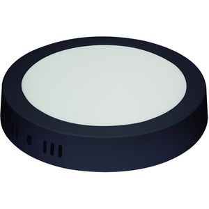 Painel LED de Sobrepor Redondo 12W 6500K Alumínio Blumenau Preto Bivolt