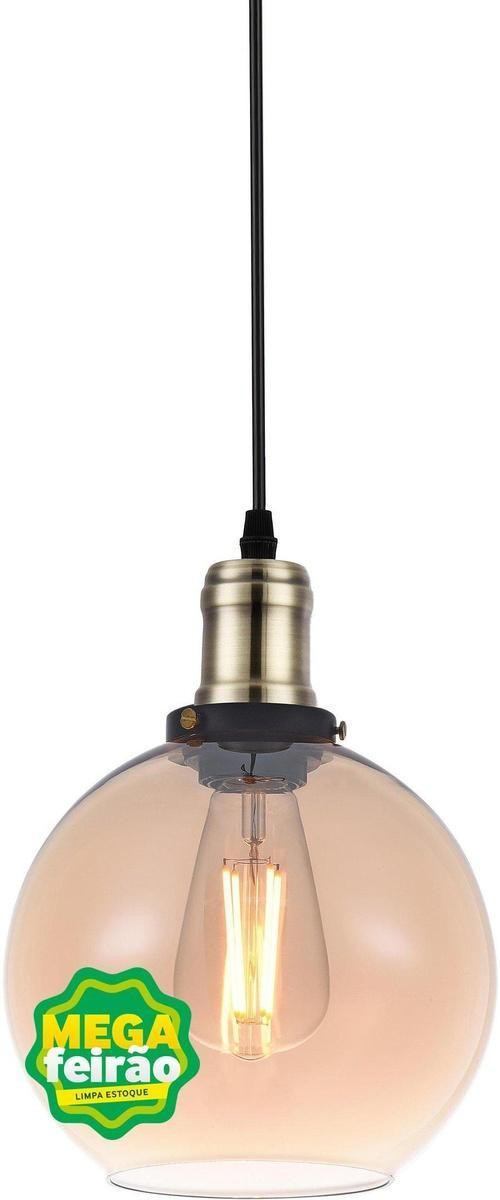 Pendente-1-Lampada-Vintage-Globe-60W-Aco-e-Vidro-Blumenau-89031102-Ambar-Bivolt