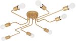 Plafon-8-Lampadas-Aranha-Perfil-60W-Aluminio-Auremar-7220-8-Dourado-Bivolt