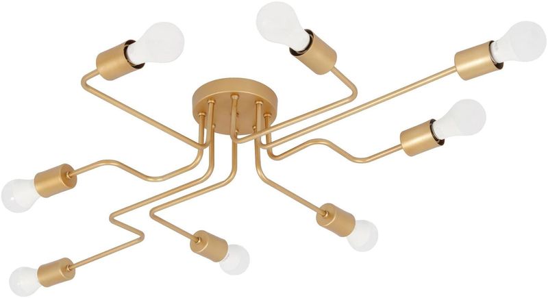 Plafon-8-Lampadas-Aranha-Perfil-60W-Aluminio-Auremar-7220-8-Dourado-Bivolt