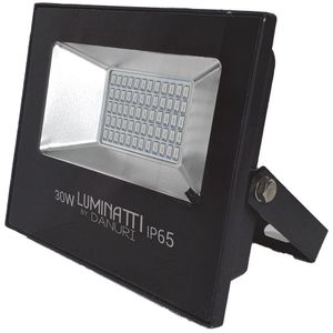 Projetor Led Multilight Retangular 30W Rgb Alumínio Vidro E Polimeros Sinteticos Luminatti Lm249 Preto Bivolt