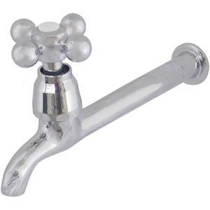 Torneira Pia Cozinha de Plástico Romar de Parede C33 Luny Cromado 18cm Dn15/Dn20