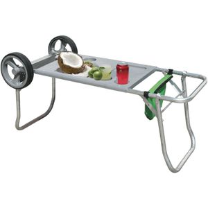Carrinho Mesa Praia Alumínio Botafogo 20Kg Roda Polipropileno 7"