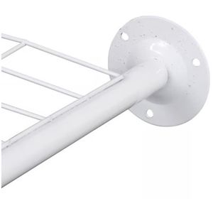 Arara de Roupas de Parede com Tela Para Quarto e Closet Zamar Branca 90cm