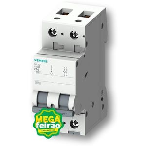 Disjuntor DIN 2 Polos Bipolar 25A Curva de Disparo C Siemens