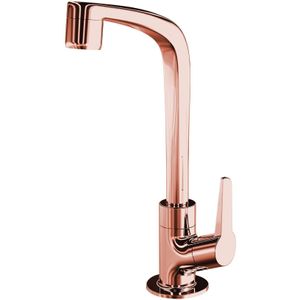 Torneira Pia Banheiro de Plástico Lorenzetti de Mesa Flatt Rose Gold