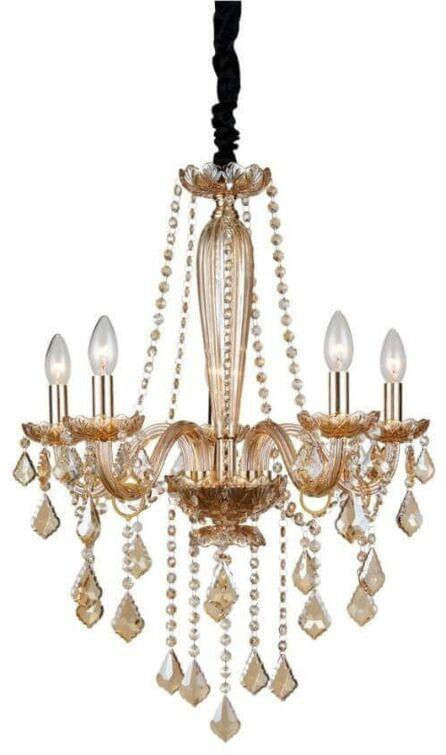 Lustre-5-Lampadas-Cristale-E14-40W-Aco-Vidro-e-Cristal-Orluce-Or1166-Ambar-Dourado-Bivolt