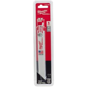 Lâmina Para Serra Sabre Milwaukee 48-00-5092 6 10 Dentes Cartela com 5 Unidades