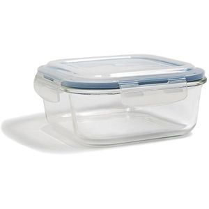 Pote de Mantimentos de Vidro Hermético Oikos com Tampa Incolor Quadrado Raso 1,2L