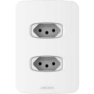Tomada Alumbra 4x2 2 Tomada Padrão com Placa 20A Gracia Maxx Branco