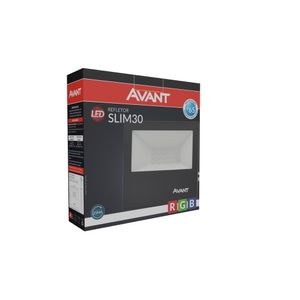 Refletor LED Slim 30W Rgb Alumínio e Vidro Avant 259307879 Preto Bivolt