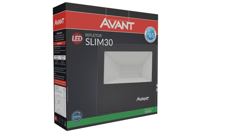 Refletor-LED-Slim-30W-Verde-Aluminio-e-Vidro-Avant-259305370-Preto-Bivolt