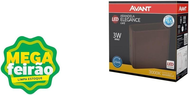 Arandela-LED-Elegance-Due-3W-3000K-Policarbonato-Avant-Cafe-Bivolt