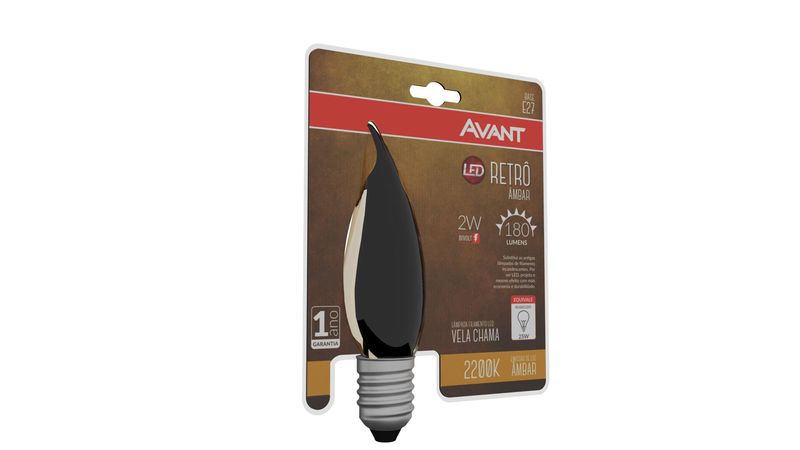 Lampada-Retro-Vela-Chama-Vidro-Avant-2W-Bivolt