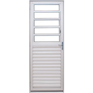 Porta de Alumínio de Giro Alumasa 1139923 Basculante Meia Veneziana 80x210cm Esquerda 1 Folha