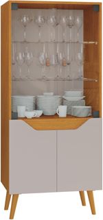 Cristaleira-Com-Adega-1-Porta-De-Vidro-Plena-JCM-Cinamomo-e-Off-White
