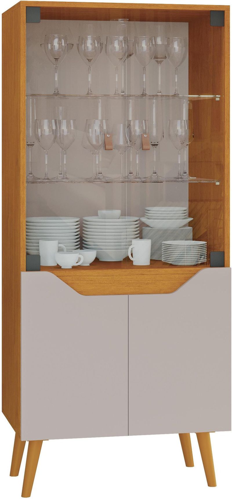 Cristaleira-Com-Adega-1-Porta-De-Vidro-Plena-JCM-Cinamomo-e-Off-White