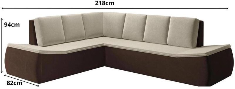 Sofa-5-Lugares-de-Canto-Fixo-Tokio-SMP-Bege-e-Marrom-com-Cantos-Inclinados-218cm