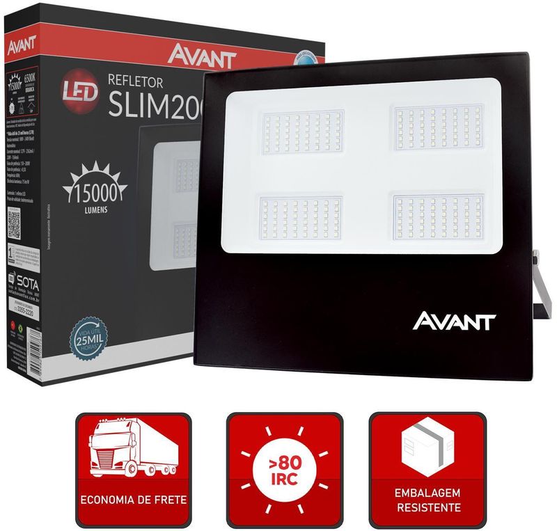 Refletor-Led-Avant-SL200-6500K-15000-Branco-Bivolt