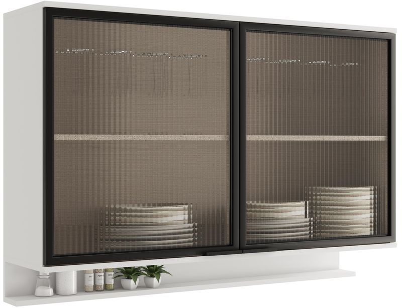 Armario-Aereo-2-Portas-com-Vidro-Alpha-Carraro-Branco-120cm
