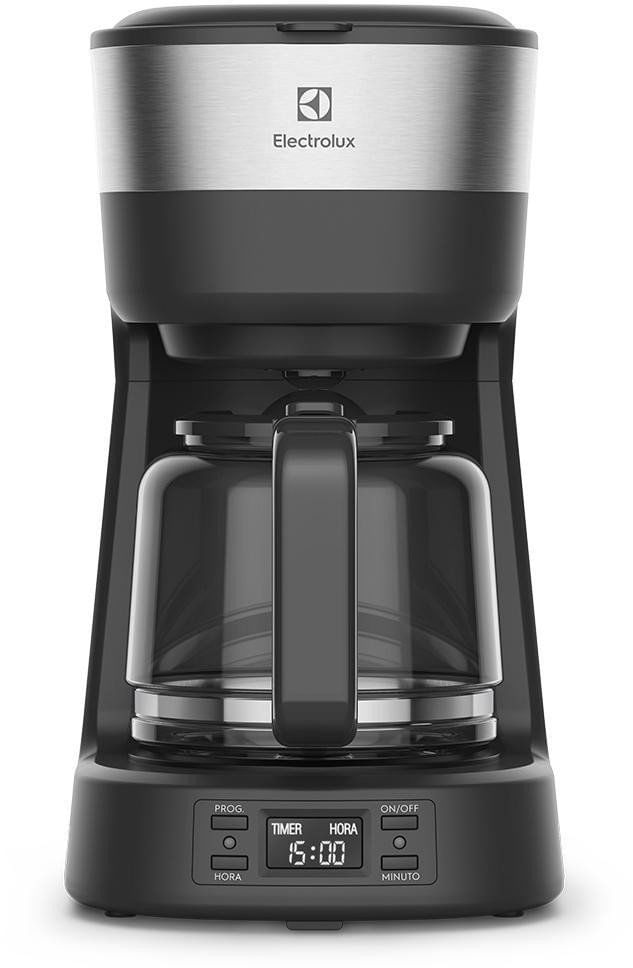 Cafeteira-Eletrica-Electrolux-Efficient-ECM25-30-Xicaras-Preto-com-Aco-Inox-Escovado-110V
