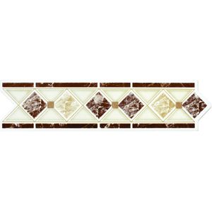 Faixa Decorativa Retangular Cerâmica Gabriella 8,5x33cm GLD2232 Brilhante Vendido por Peça