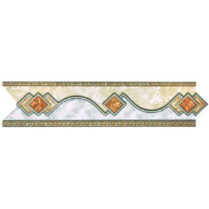 Faixa Decorativa Retangular Cerâmica Gabriella 8,5x35cm GLD2195 Brilhante Peça